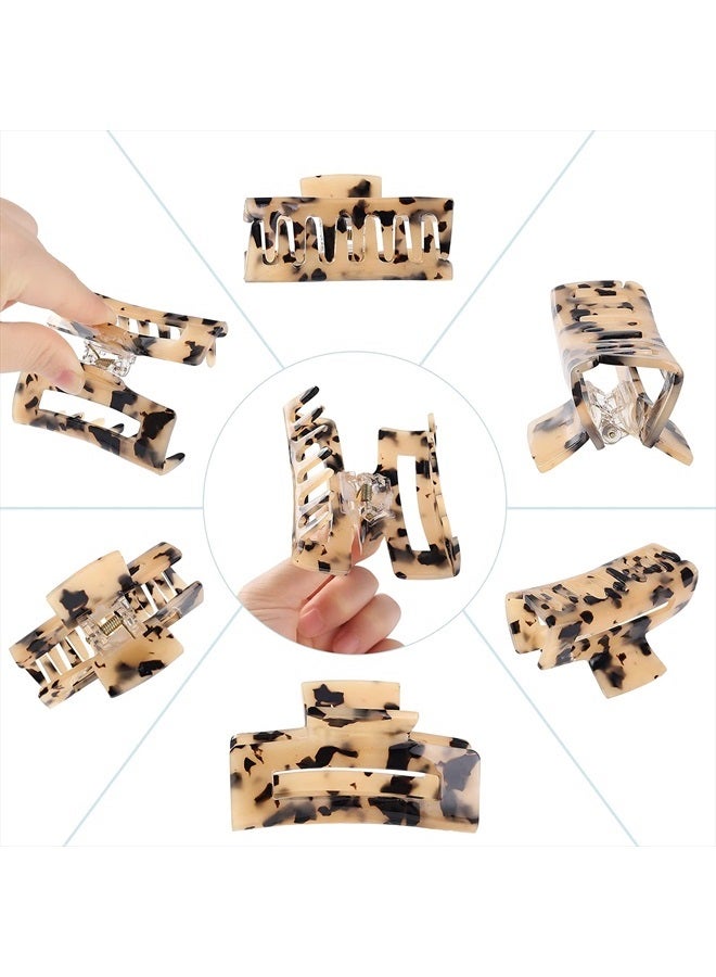 LAXIZAR Hair Claw Clips Tortoise Barrettes Rectangle Shape Clips Fashion Hair Clips for Women - Image 3