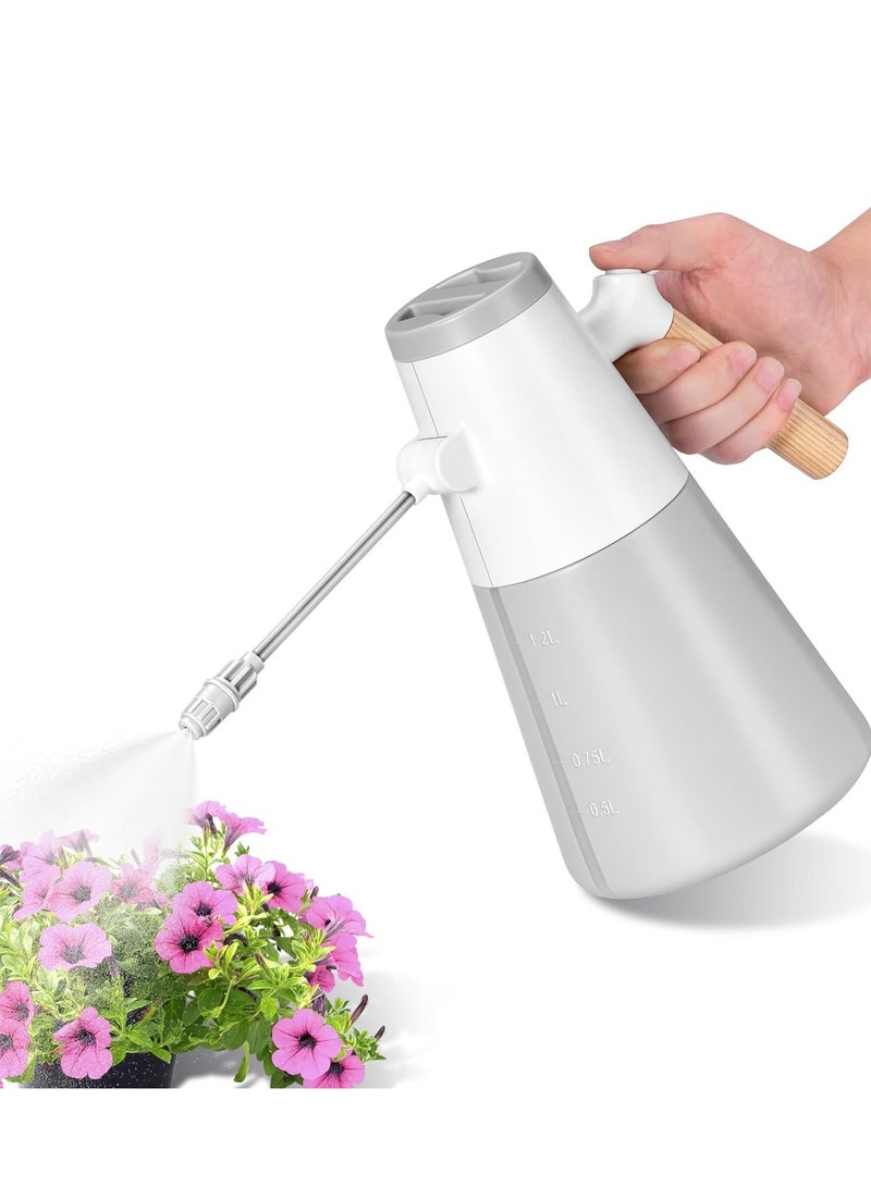 SOLARAE Electric Spray Bottle, Automatic Plant Mister Sprayer with Log Handle,  1.4L Watering Can for Indoor Plants Battery Powered with Adjustable Spout for Garden Fertilizing Cleaning - Image 1