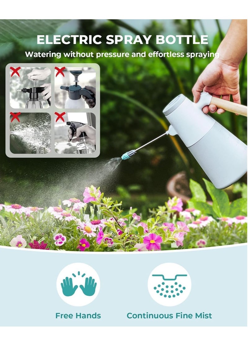 SOLARAE Electric Spray Bottle, Automatic Plant Mister Sprayer with Log Handle,  1.4L Watering Can for Indoor Plants Battery Powered with Adjustable Spout for Garden Fertilizing Cleaning - Image 4