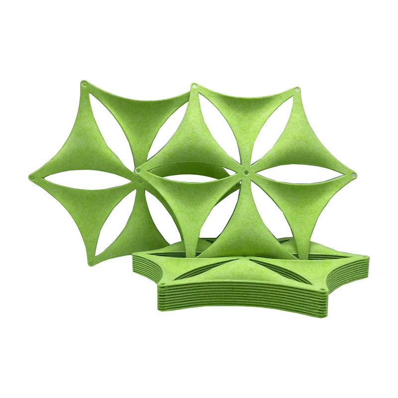 OSHIYINN Felt Fiber Surface High Density Polyester Fiber Board 3D Flower Venus 14x12 Hanging Room Divider Panel Cut Room Partition Home Decoratio12 PcsNeon Green