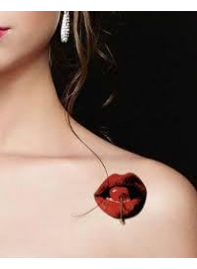 ملصقات تاتو مؤقتة ثلاثية الأبعاد للنساء، تصاميم كرز وشفاه وقلوب وأقواس، رسومات متنوعة، قطعة واحدة-حجم كبير - Image 5