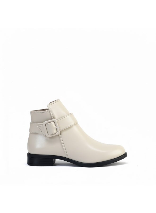 لايف ستيلاش  جزمات الكاحل جلد باكسسوار G-16 - بيج - Image 2