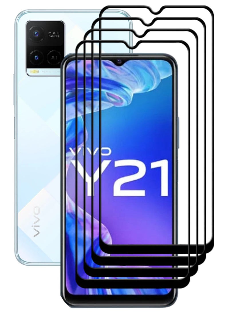 ACLIX 4 Pieces Antistatic ESD Dustproof Premium Quality High Definition Tempered Glass Screen Protector Designed For vivo Y21 - Image 1