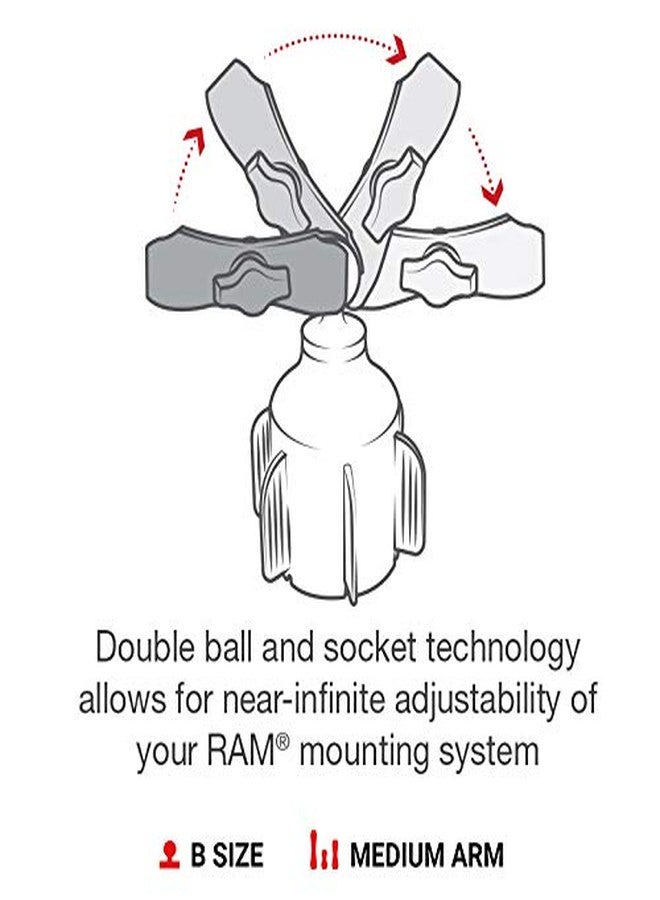 RAM Mounts RAP-B-299-4-UN10U X-Grip Large Phone Mount with RAM Stubby Cup Holder Base with Medium Arm - Image 4