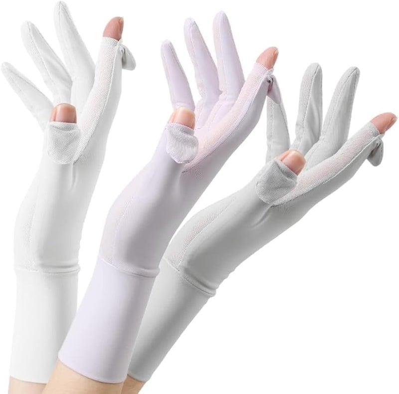HIGHWAY 3 pairs of gloves in different colors | G2-Pro | white - Grey - pink Anti-Sweat, UV Protection, Touchscreen Compatible - Image 1