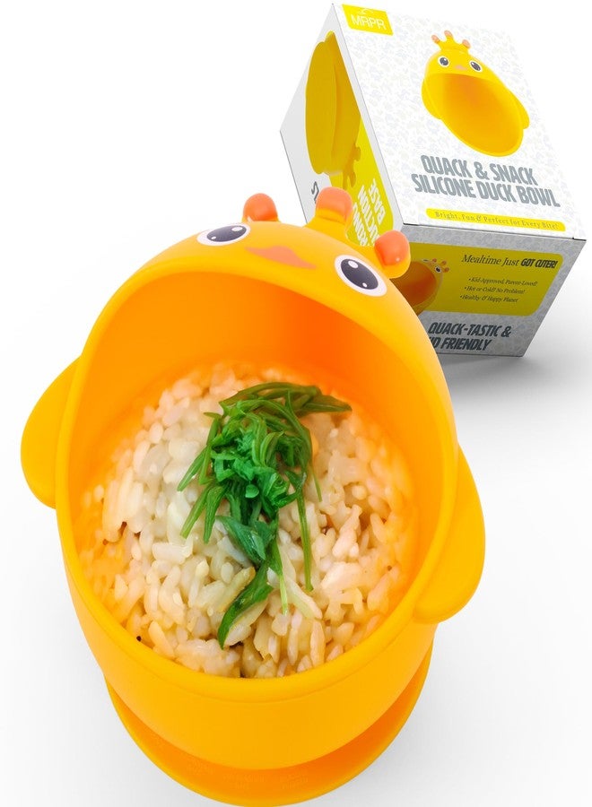 MRPR Quack & Snack Silicone Duck Bowl - Baby & Toddler Suction-Bowl - BPA, Lead, and Phthalate Free, Microwave & Dishwasher safe - Mess-Free Mealtime - Fun & Durable Snack-bowl for Kids - Image 3