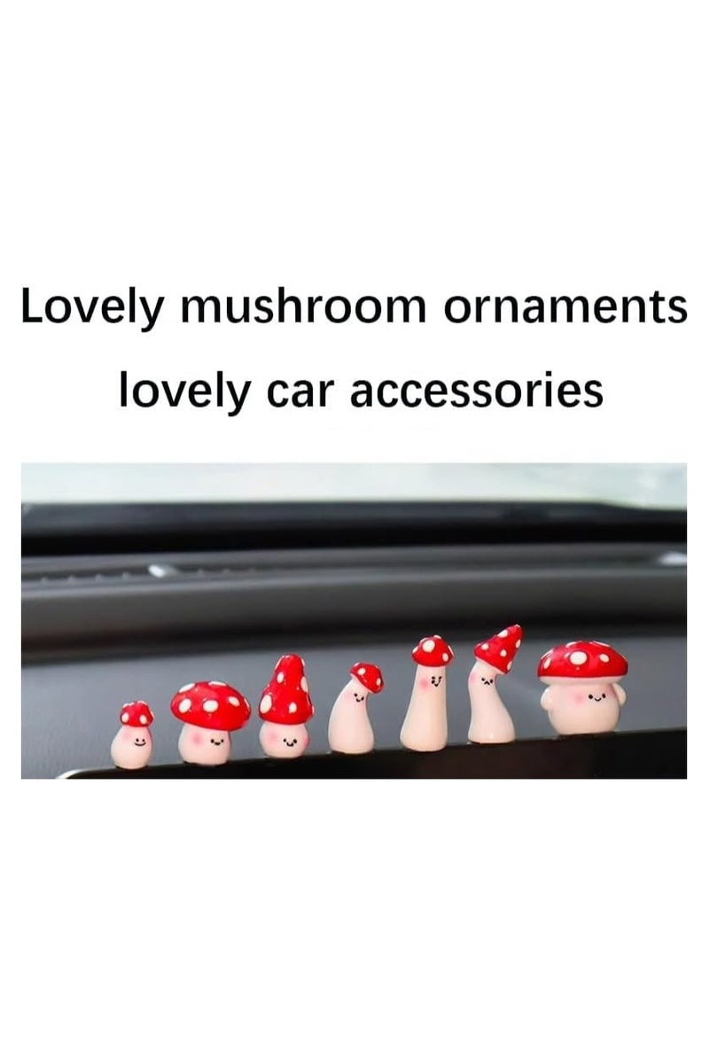 general Car dashboard decoration, mini mushroom ornament, cute red fungus ornament, for car interior, home, garden, interesting gift for women - Image 2