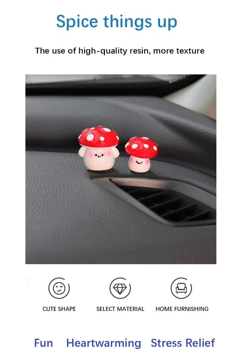 general Car dashboard decoration, mini mushroom ornament, cute red fungus ornament, for car interior, home, garden, interesting gift for women - Image 5