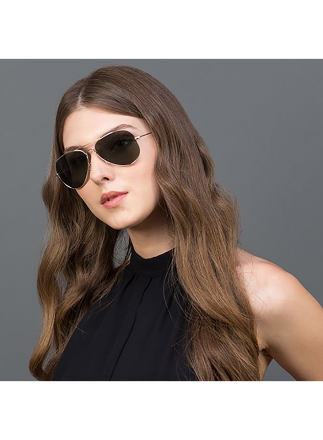 VINCENT CHASE Unisex Top Guns Full Rim Aviator Polarized & UV Protected Sunglasses For Men & Women VC 5158/P - 57mm - Gold - Image 4