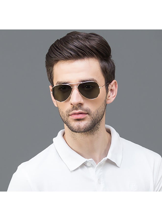 VINCENT CHASE Unisex Top Guns Full Rim Aviator Polarized & UV Protected Sunglasses For Men & Women VC 5158/P - 57mm - Gold - Image 3