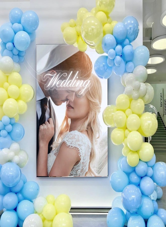 MEBAY Blue Yellow White Balloon Garland Arch Kit, 155Pcs Latex Balloons Different Size 18 12 10 5 inch for Birthday Baby Shower Wedding Anniversary Party - Image 5