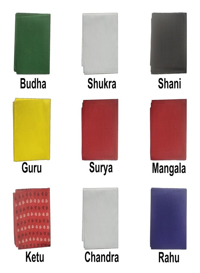 ABS HERBALS Navagraha Cloth Sets/Navagraha Sets/Cloths Set for Navagraha Shanti Pooja/Navagraha Pooja Set/Navagraha Cloths(Each Cloths 80cm-Pack of 9 Multicolor) - Image 2