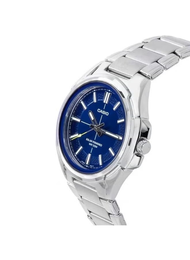 CASIO Casio Men’s Solar Analog Watch MTP-RS100D-2AVDF, Stainless Steel Band - Image 2