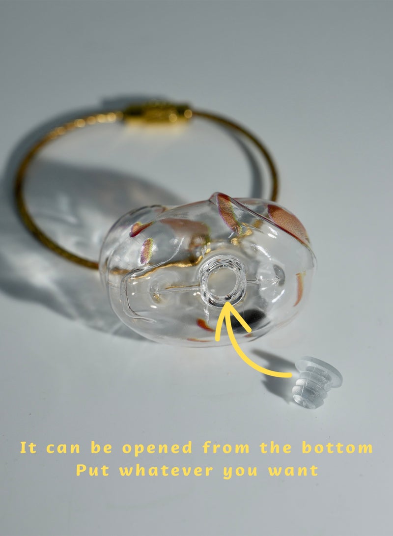 سلسلة مفاتيح تذكارية من شعر القط – زجاجة شفافة على شكل قطة لتخزين الفراء (٣×٥ سم)، تعويذة صغيرة تذكارية لحيوان أليف مانعة للتسرب - Image 2