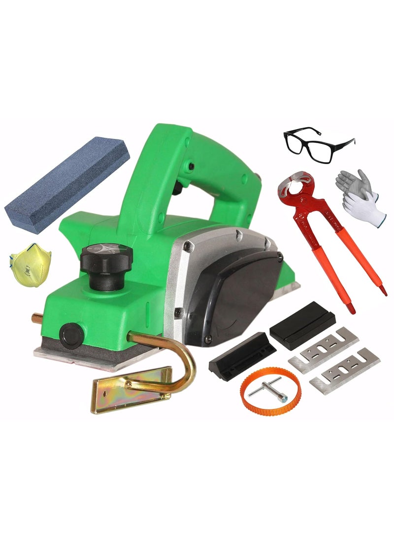 Digital Craft Digital Craft Wood Planer 1400W Machine of Carpentry HighPower MultiFunction Electric Planer Professional Woodworking Machine 82mm Electric Planer MachineSharpening Stone8Inch Pincer Plier  - Image 1