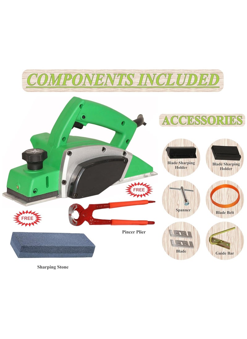 Digital Craft Digital Craft Wood Planer 1400W Machine of Carpentry HighPower MultiFunction Electric Planer Professional Woodworking Machine 82mm Electric Planer MachineSharpening Stone8Inch Pincer Plier  - Image 2