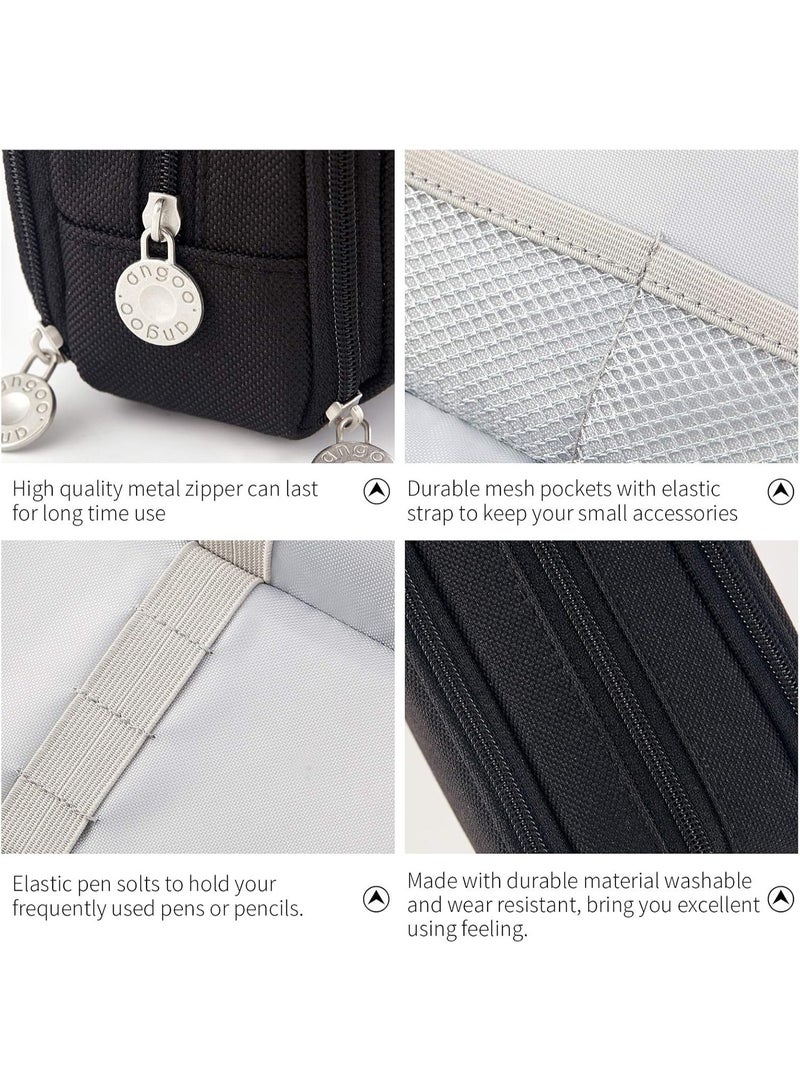 سبيشال حافظة أقلام ذات سعة كبيرة، حافظة أقلام بثلاثة أقسام، مناسبة لحقائب القرطاسية للمراهقين في المدارس والأولاد والبنات، حقائب تخزين مريحة، حقائب تخزين للسفر في الهواء الطلق - Image 4