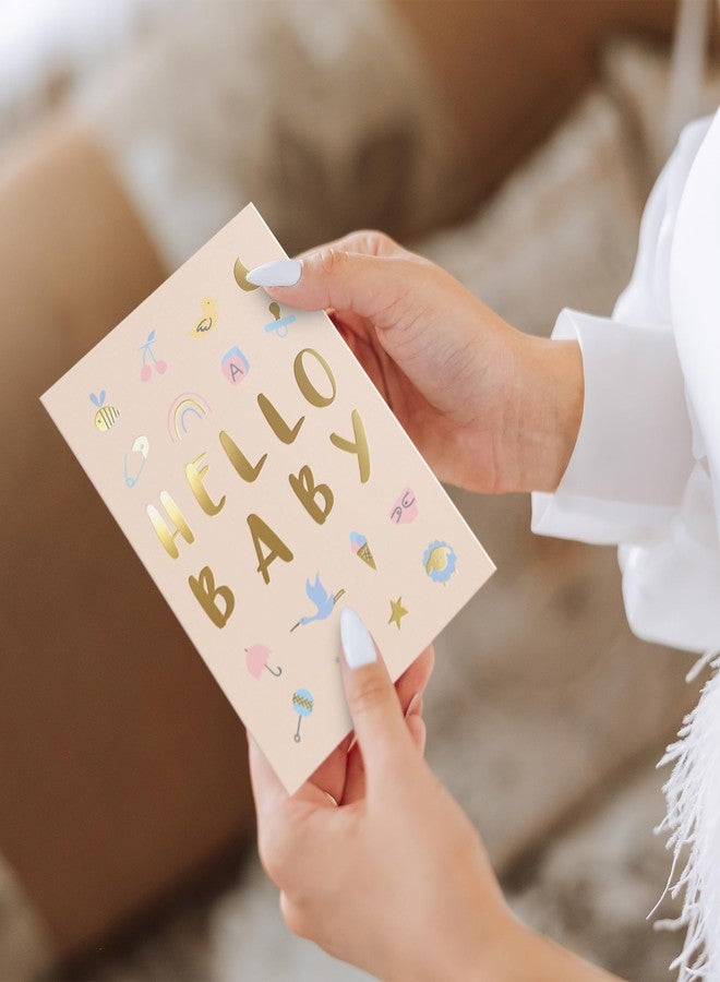 Sweetzer & Orange Baby Shower Card with Gold Foil – Gender Neutral Baby Shower Greeting for Boy or Girl – 5”x7” Congratulations Card with Envelope & Gold Sticker – 300gsm Cardstock - Image 5