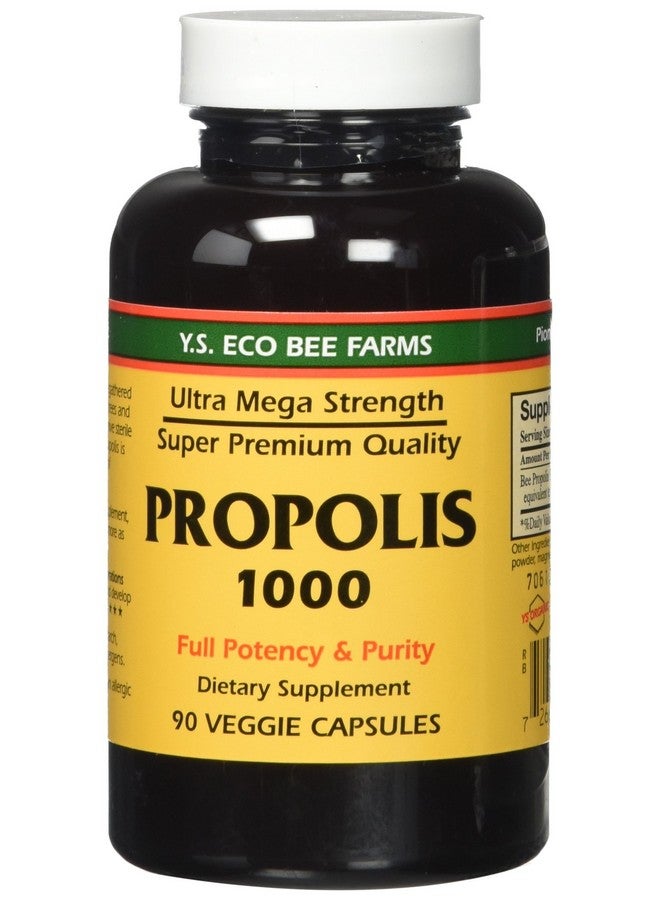 YS Eco Bee Farms بروبوليس خام غير معالج 1000 ملغ من مزارع النحل العضوية Y.S. 90 كبسولة - Image 2