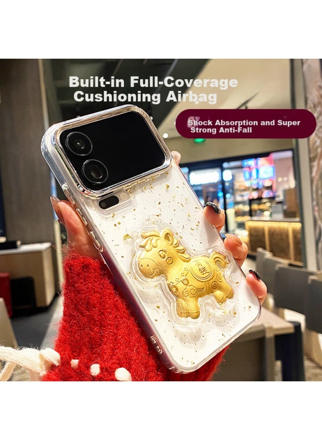 Gurrs New Year Limited Edition Xiaomi 17 Pro Max Transparent Full-cover Ultra-thin Shockproof Creative National Trend Gold Foil Phone Case
