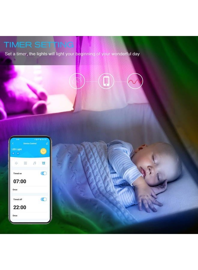 DAYBETTER RGB Led Light Strips Kit Compatible with Alexa and Google Assistant, Smart WiFi Led Strip Lights for Bedroom, Room, Decor, Kitchen, Home Party Decoration (100FT) - Image 4