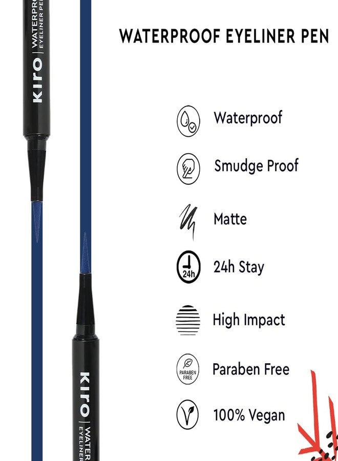 Kiro Waterproof Soft-Matte Eyeliner Pen - Azure Blue, 1.1 ml | Smudgeproof, Matte, Vegan, No Parabens, Liquid Eye Pen | 24 Hour Stay On, Non-Toxic - Image 5