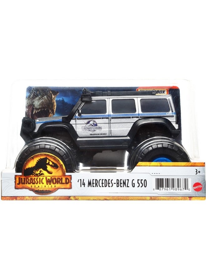 ماتش بوكس سيارة جوراسيك وورلد دومينيون بمقياس 1:24 14 شاحنة مرسيدس بنز جي 550 مع عجلات كبيرة لعبة سيارة قابلة للجمع - Image 5