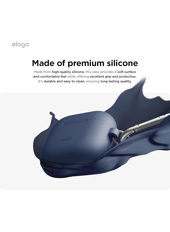 Elago Silicone Hang Compatible With Airpods 4 Case Cover 2024 With Carabiner Jean Indigo - Image 3