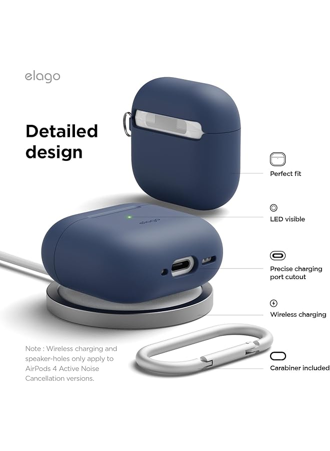 Elago Silicone Hang Compatible With Airpods 4 Case Cover 2024 With Carabiner Jean Indigo - Image 5