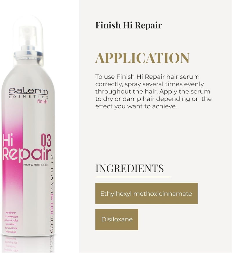 Salerm Hi Repair Finish 03 - Keratinous Sun Protection Hair Treatment, 3.38 Ounce - Image 4