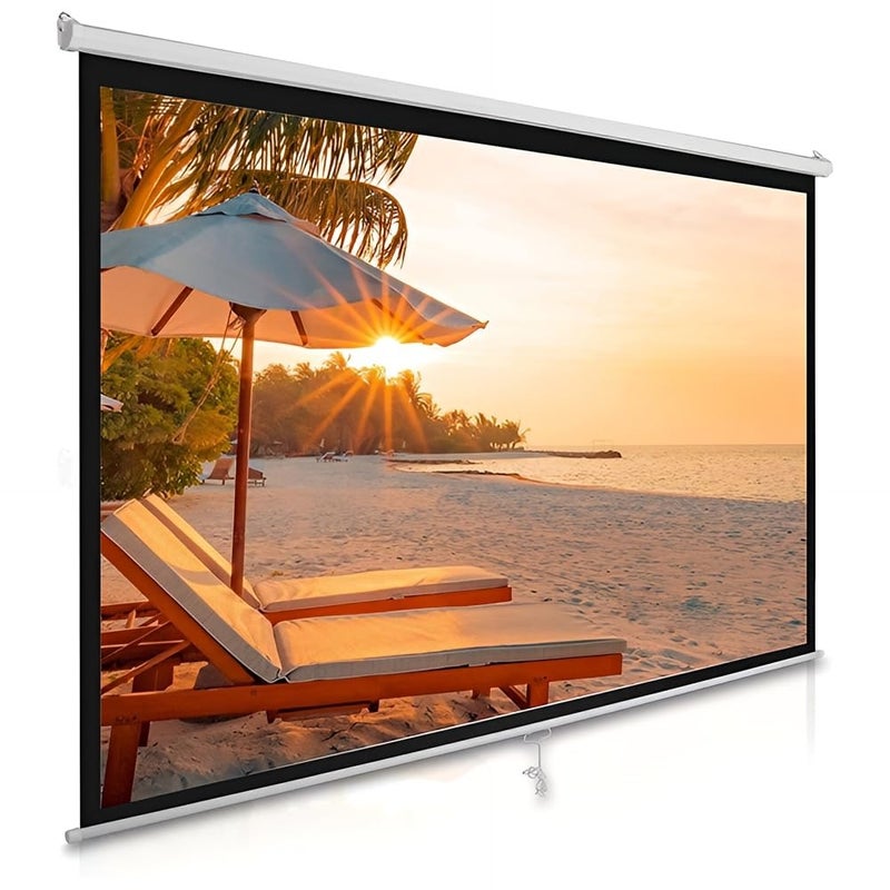 Manual Screen Projector Ideal for Home Theater, Educational Presentations, and Outdoor or Indoor Display with Easy Setup and Superior Image Quality - SIZE