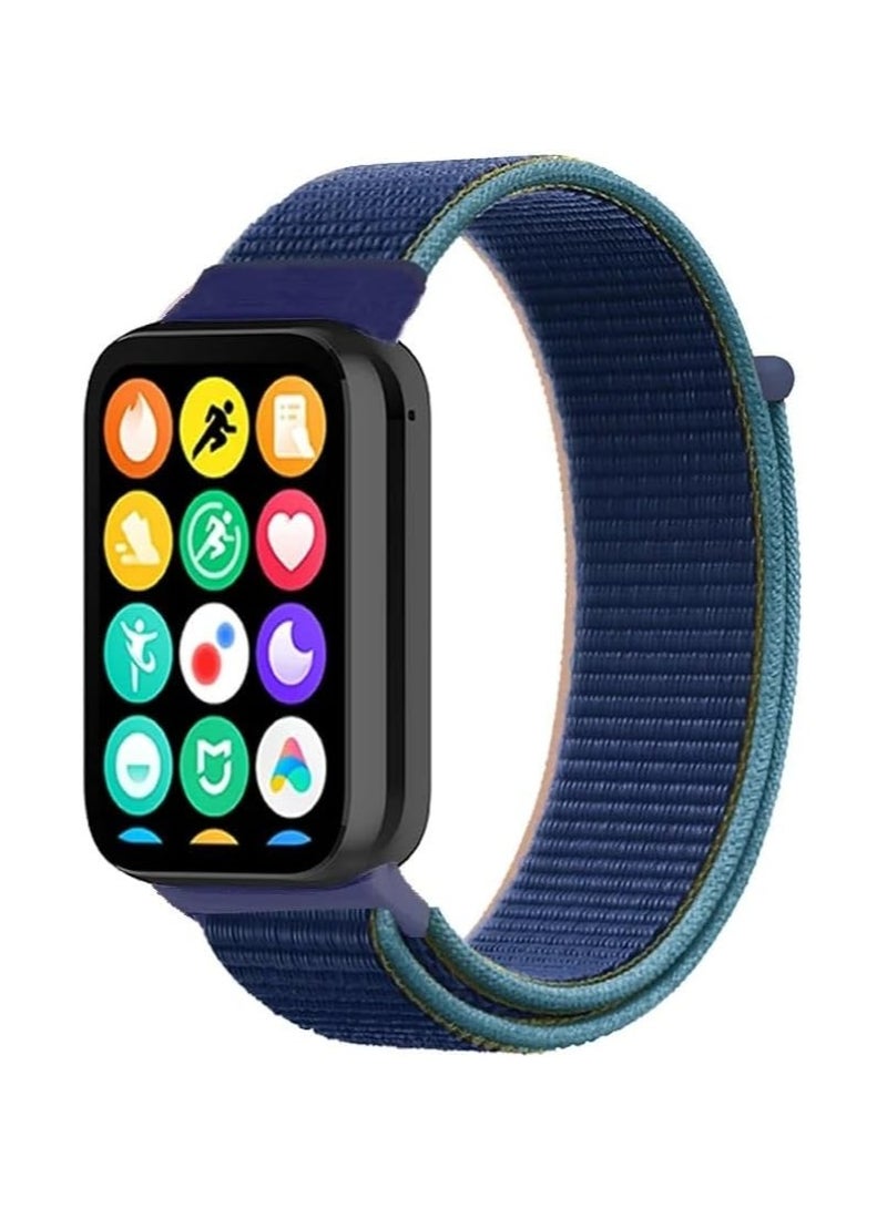 Breathable Watch Strap Sport for Redmi Watch 4/Mi Band 8 Pro, Nylon Bracelet Replacement Band for/Mi Band 9 Pro (dark navy) 