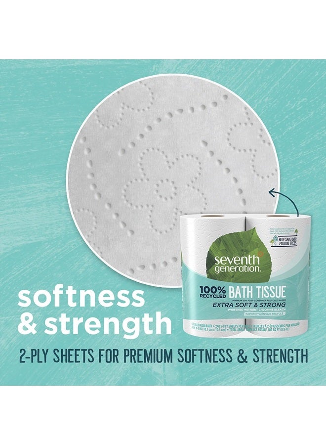 Bath Tissue Toilet Paper Chlorine Free 2 Ply Toilet Paper 100% Recycled Paper 4 Count (Pack of 1)