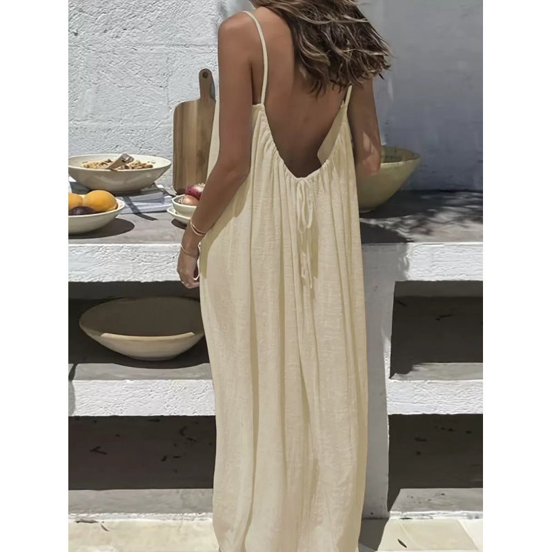 Women's Solid Spaghetti Strap Slip Dress - Image 2