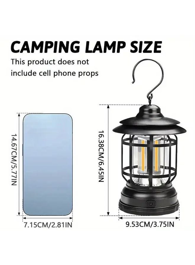 Red Camping Lantern LED Portable Outdoor Light with Hook Battery Powered - Image 4