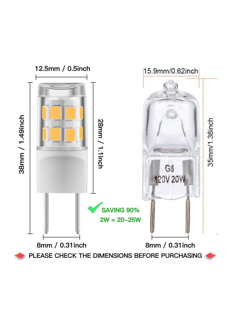 SYOSI 10 Pcs G8 Led Bulb, 2W, 25W Halogen Equivalent , G8 Warm White 2700K , Bi-Pin G8 Base Light Bulbs , AC120V