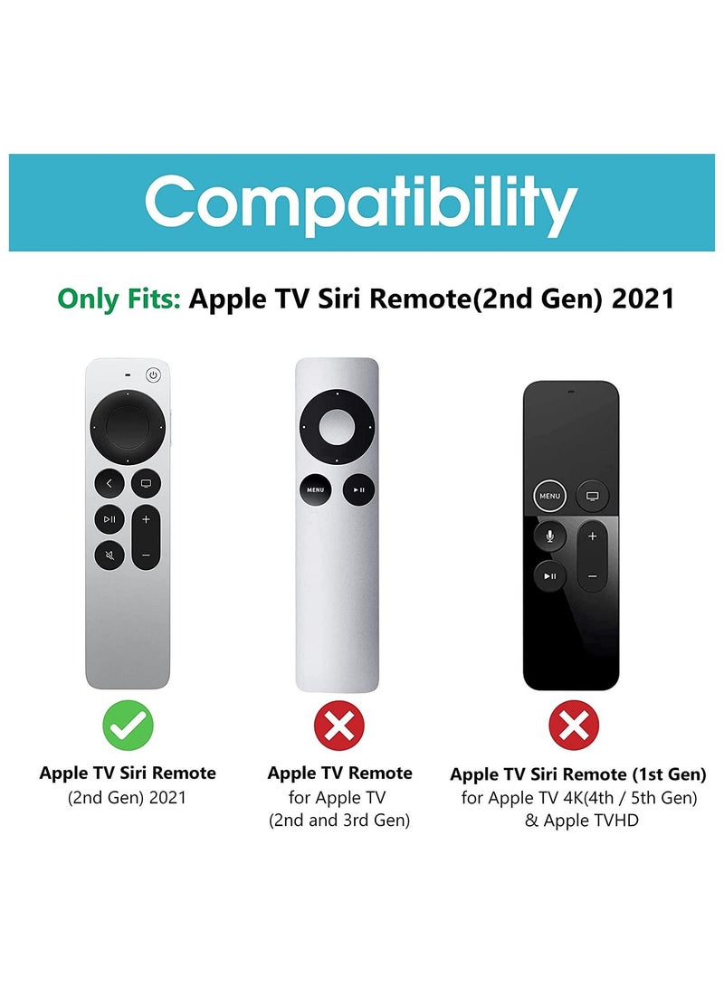 Procases ProCase Silicone Case for Apple TV Siri Remote 2021, Lightweight Protective Cover Anti-Slip Shockproof Holder for 2021 Apple TV 4K / HD Siri Remote Controller (2nd Gen) -Black - Image 2