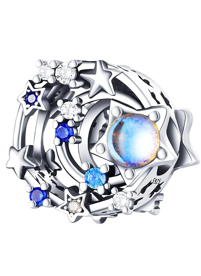 erorex - 925 Sterling Silver Charms Beads For Bracelets Necklaces Boho Dream Catcher Star Moon Shell Cat Butterfly Heart Airplane Pendant Blue Purple Colorful Jewelry Birthday Gift For Women Men - Image 1