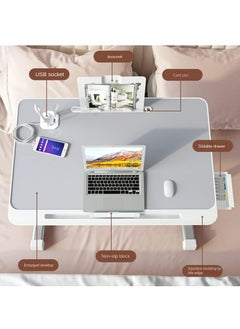 Arabest Laptop Desk for Bed, Adjustable Laptop Bed Tray Table, Portable Lap Desks with USB Cooling Fan and Foldable Legs, Computer Tray Laptop Stand for Sofa Couch Floor (black)  - Image 3