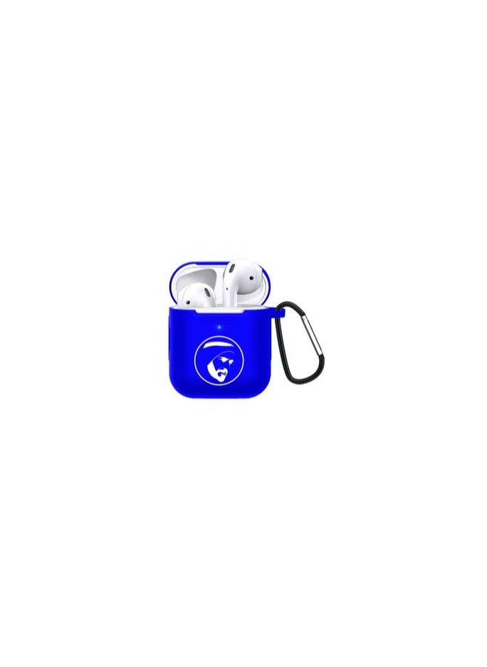 CATANES - Airpods 1 and 2 Shockproof Case Silicone Cover with Keychain Compatible with Apple Airpods 1st and 2nd Generation Sheikh Zayed Print Blue - Image 1