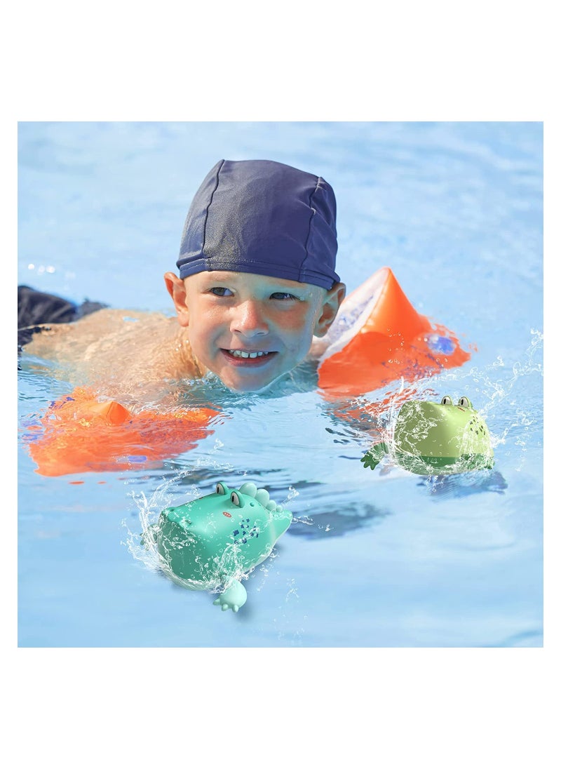 Excefore - Baby Bath Toys Floating Wind-up Gator Swimming Pool Games Water Play Gift for Bathtub Shower Beach Infant Kids Age 3 4 5 6 Years Old Cartoon Big Crocodile Wind-up Bathroom Swimming Toy (2PCS) - Image 1