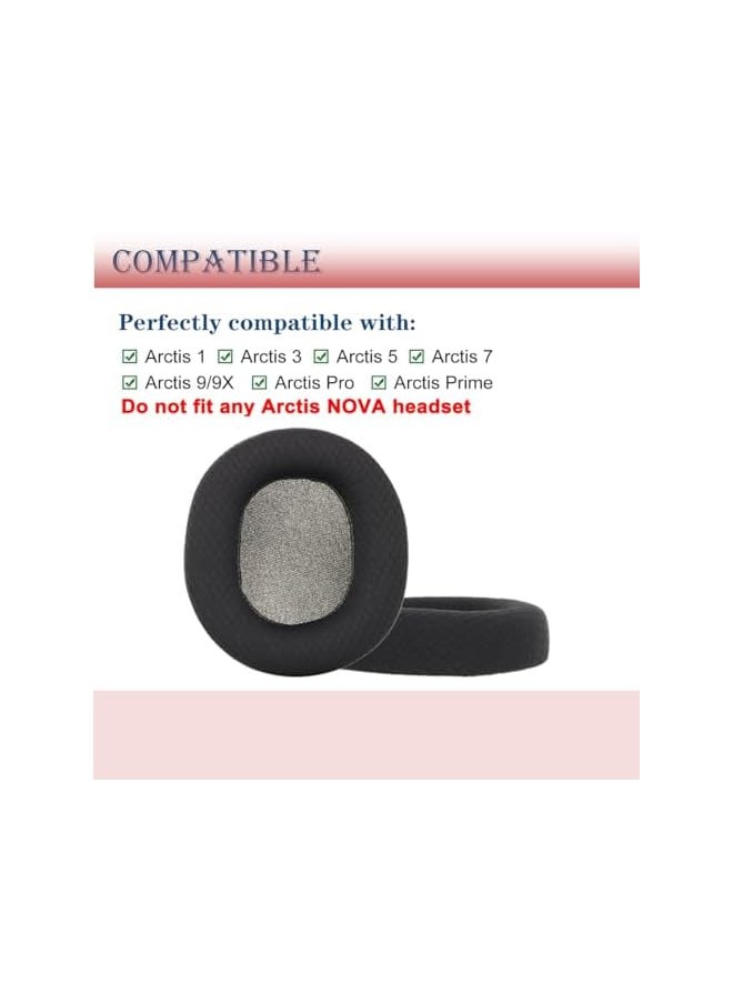 erorex Replacement Black Fabric Ear Pads Cushion Earmuffs Compatible With Steelseries Arctis 3 Arctis 5 Arctis 7 Arctis 9 Arctis 1 Steelseries Arctis Pro Lossless Wireless Gaming Headset  - Image 4