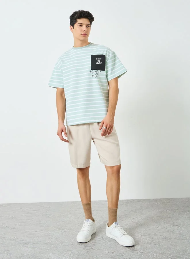 Styli Men Striped Oversized T-Shirt