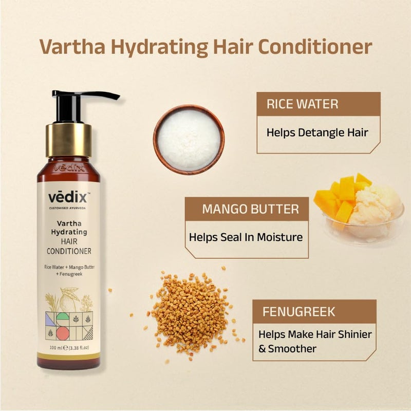 Vedix مجموعة فيديكس للأيورفيدا لنمو الشعر 5 منتجات للشعر العادي وفروة الرأس الجافة والشعر المموج مجموعة زيت الشعر والشامبو والسيروم والقناع والبلسم من فيديكس - Image 4