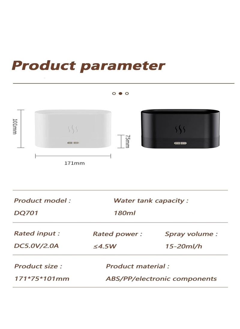 Next Life - Flame Effect Humidifier Aroma Diffuser Aromatherapy Light Mist Atomizer Auto Off Protection for Spa Home Yoga Office 180ml - Image 1