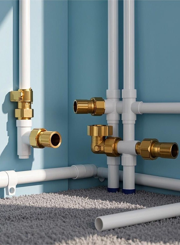 GA 2 Pcs set,  Brass Male Elbow 1/2 inch Brass Plumbing Fittings Set, High-Purity Copper Alloy, BSPT Thread Standard - Image 4