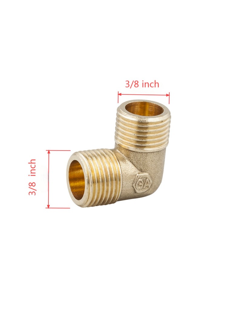 GA 2 Pcs set,  Brass Male Elbow 1/2 inch Brass Plumbing Fittings Set, High-Purity Copper Alloy, BSPT Thread Standard - Image 2
