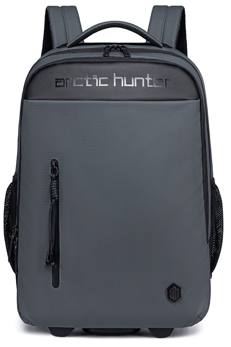 ARCTIC HUNTER Durable Professional Rolling Backpack, Light Weight Water Resistant 19 Inch Backpack Trolley with 360° Degree Opening for Office Travel Business School, LG00657-1 - Grey - Image 1