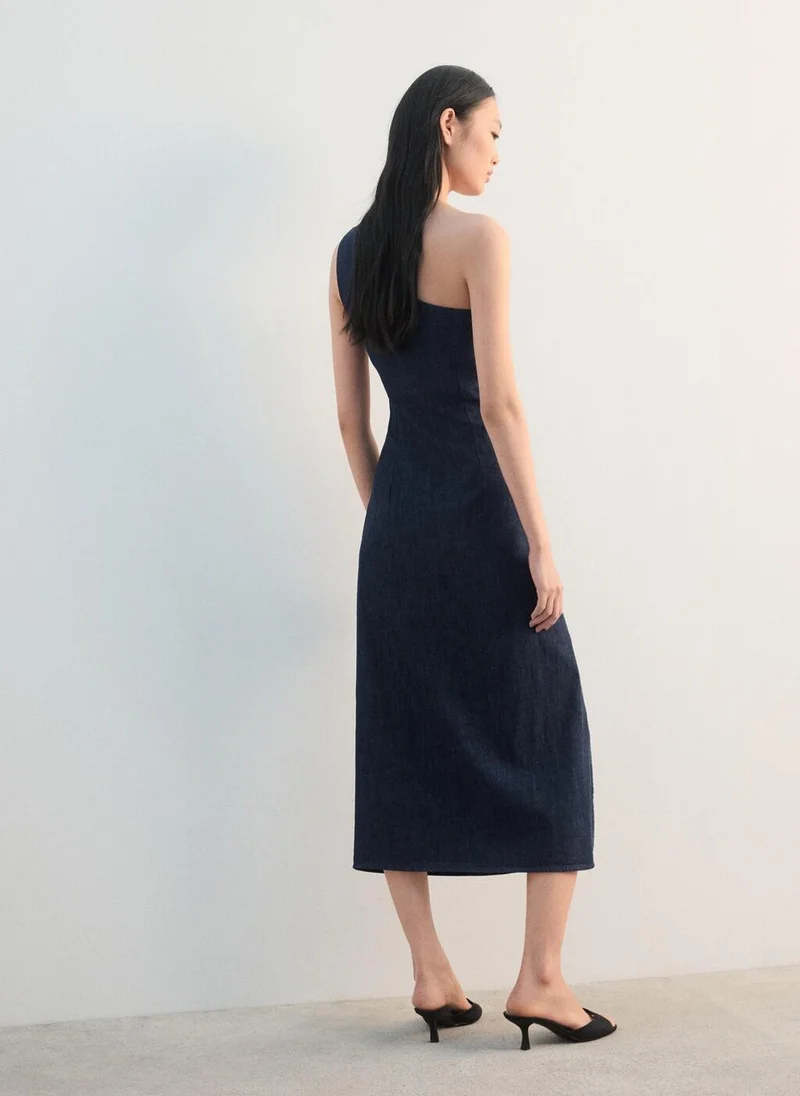 MANGO Asymmetric denim dress