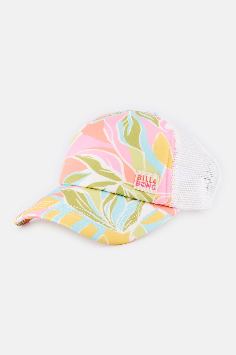 Billabong Kids Girl  Floral Print Snapback Cap, Multicolor - Image 1